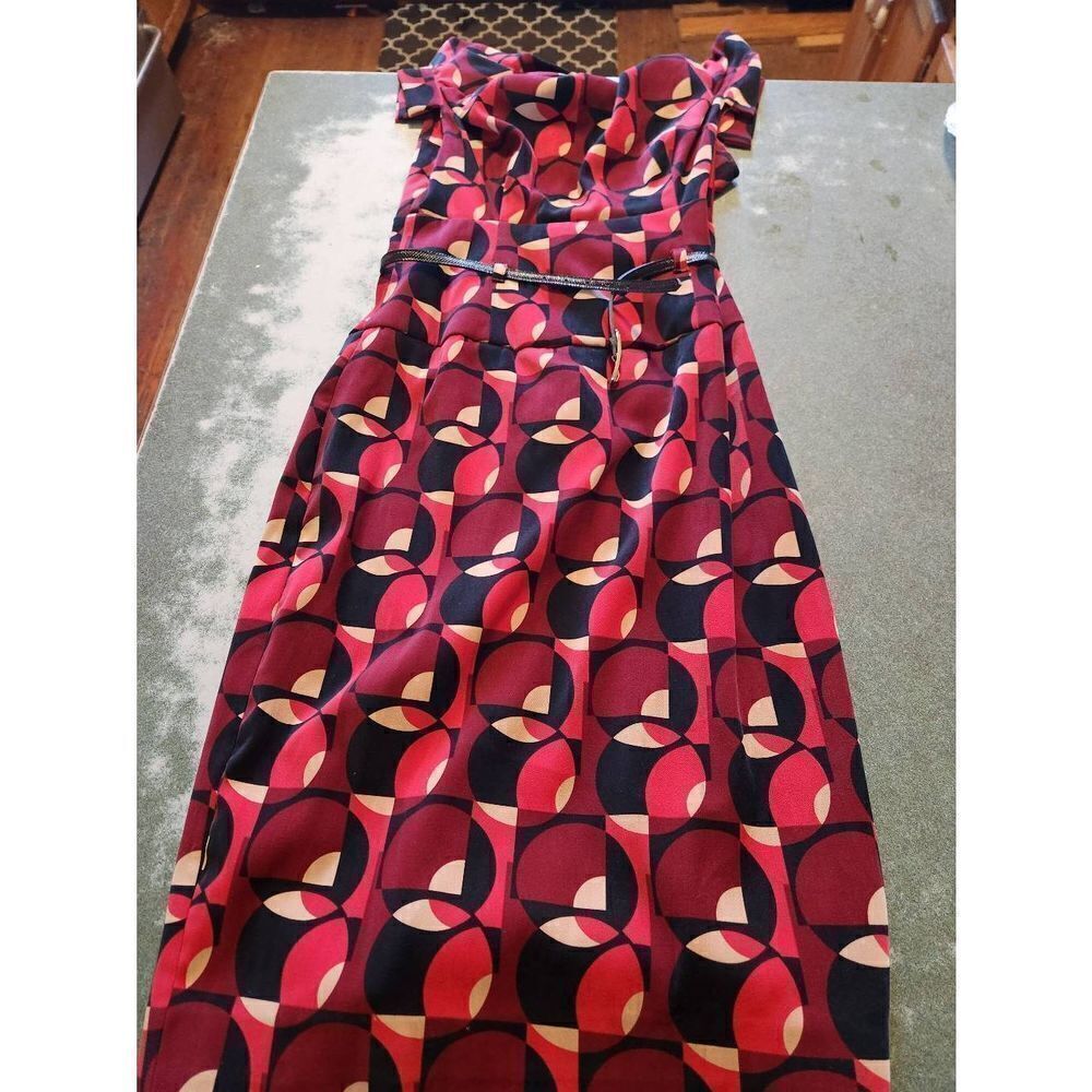 Black Halo Jackie O red circle dress